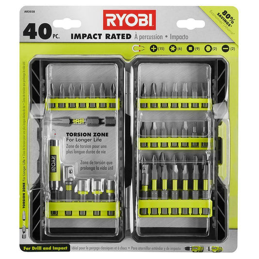 RYOBI Impact Rated Driving Kit Screw Guide Socket Adaptor Nut Drivers 40 Piece